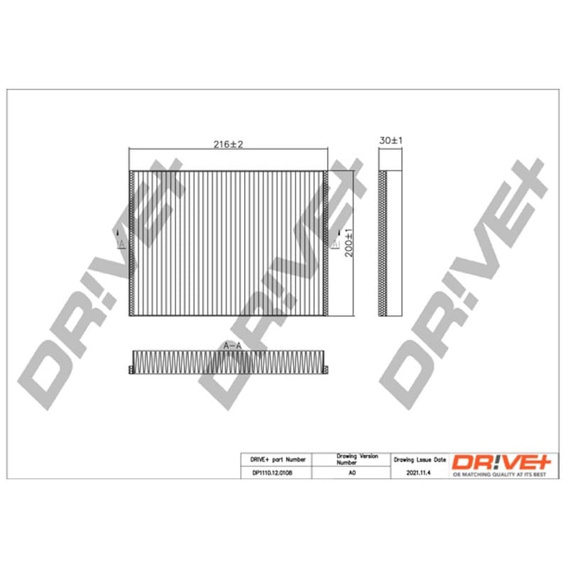 DRVE DP1110.12.0108 filtras, salono oras