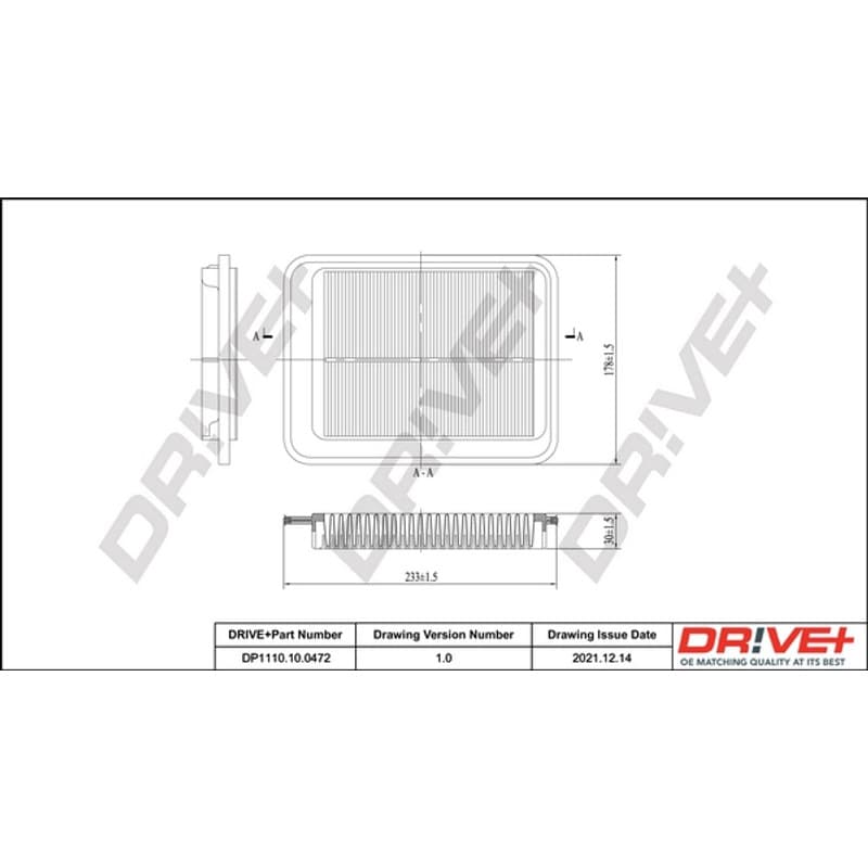 DRVE DP1110.10.0472 oro filtras