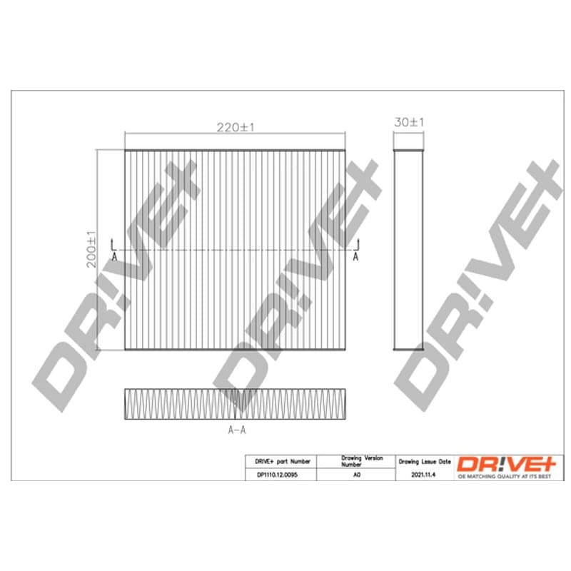 DRVE filtras, salono oras DP1110.12.0095