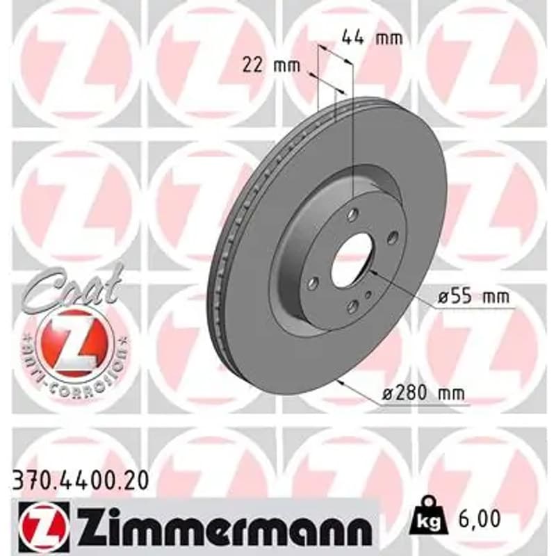 ZIMMERMANN stabdžių diskas 370.4400.20