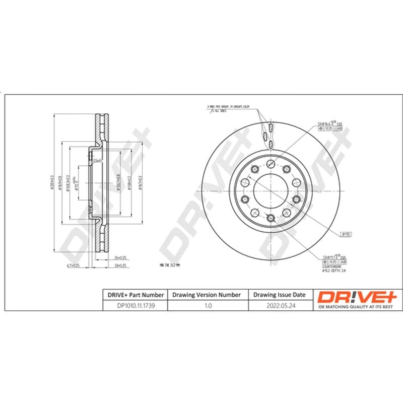 DRVE stabdžių diskas DP1010.11.1739