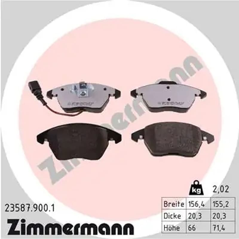 ZIMMERMANN stabdžių trinkelių rinkinys, diskinis stabdys 23587.900.1