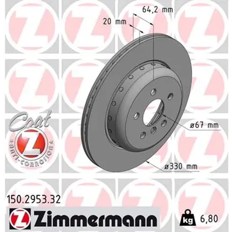 ZIMMERMANN stabdžių diskas 150.2953.32