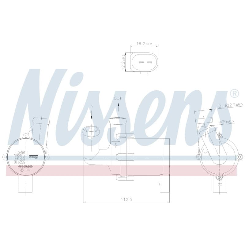 NISSENS Papildomas vandens siurblys (aušinimo vandens kontūras) 831380