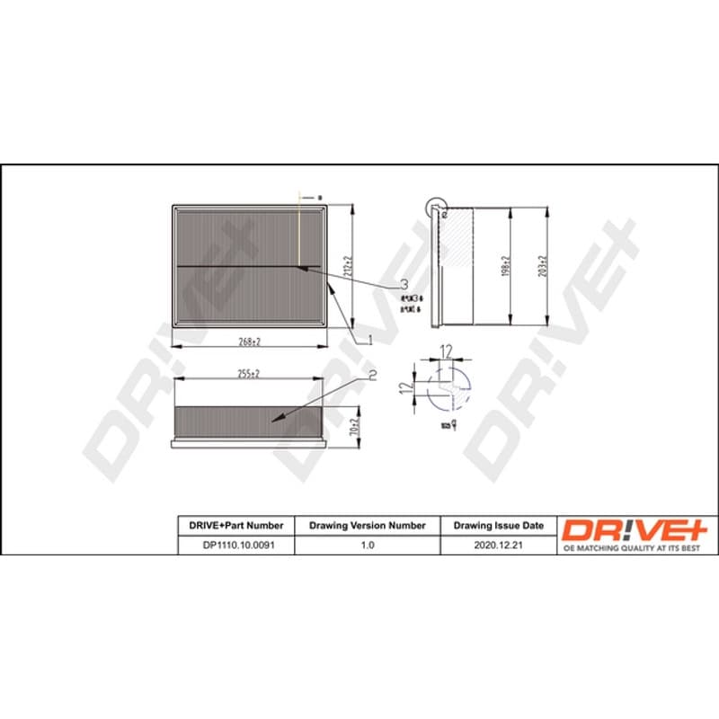 DRVE DP1110.10.0091 oro filtras