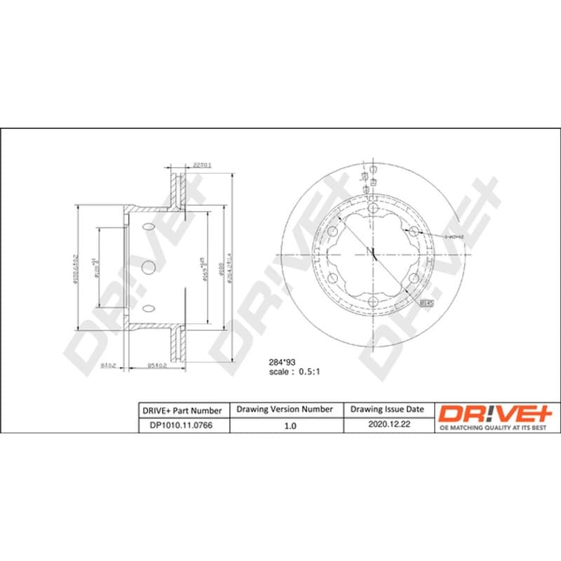 DRVE stabdžių diskas DP1010.11.0766