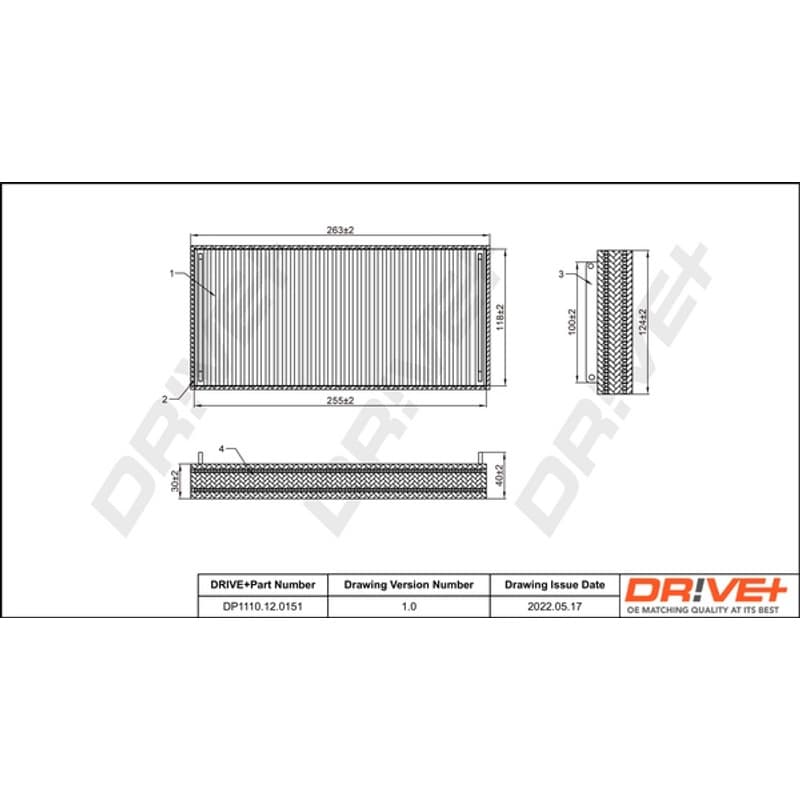 DRVE filtras, salono oras DP1110.12.0151