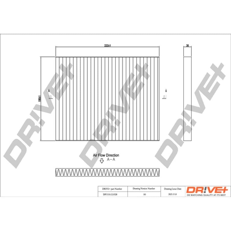DRVE filtras, salono oras DP1110.12.0328