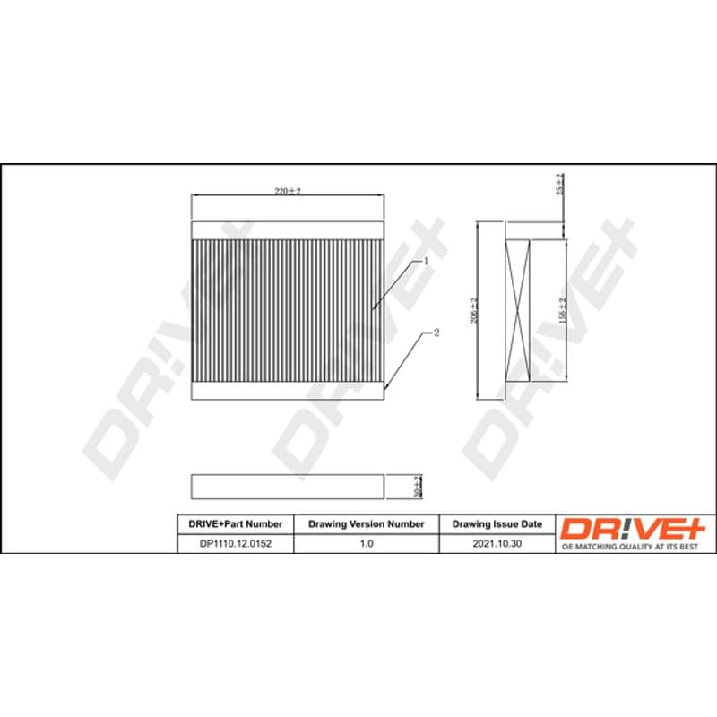 DRVE filtras, salono oras DP1110.12.0152