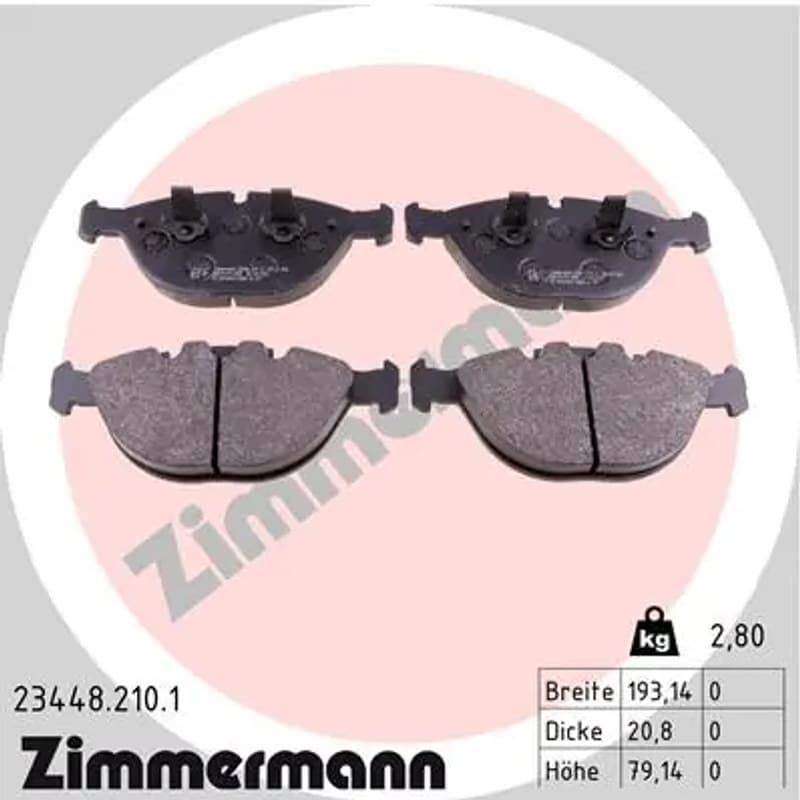 ZIMMERMANN stabdžių trinkelių rinkinys, diskinis stabdys 23448.210.1