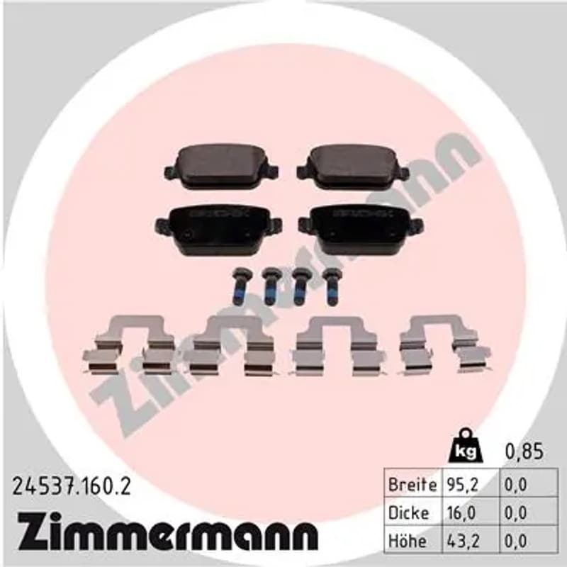 ZIMMERMANN stabdžių trinkelių rinkinys, diskinis stabdys 24537.160.2