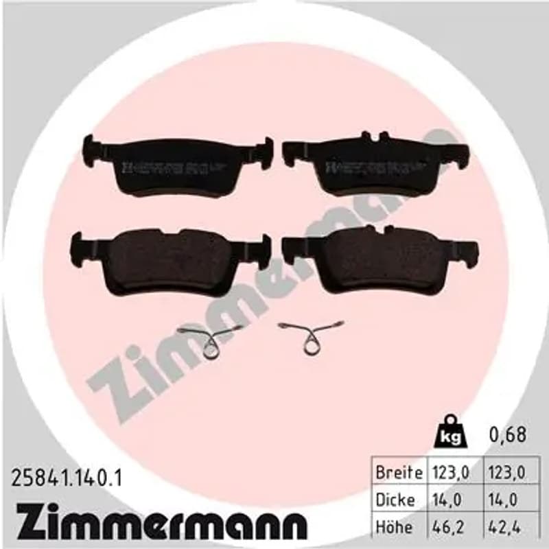 ZIMMERMANN stabdžių trinkelių rinkinys, diskinis stabdys 25841.140.1