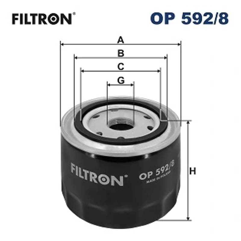 FILTRON Alyvos filtras OP 592/8
