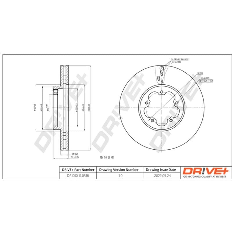 DRVE stabdžių diskas DP1010.11.0518