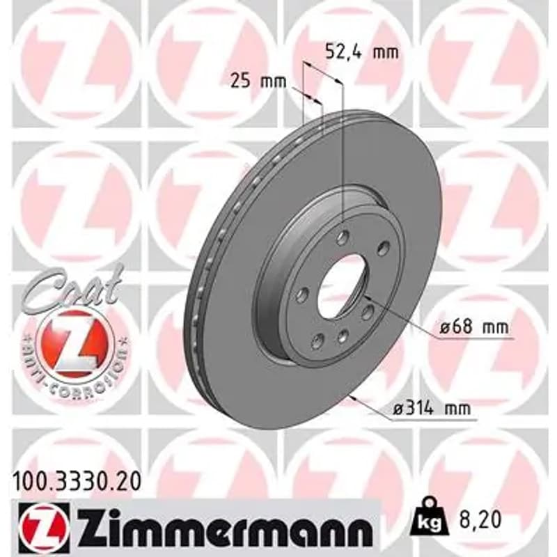 ZIMMERMANN stabdžių diskas 100.3330.20
