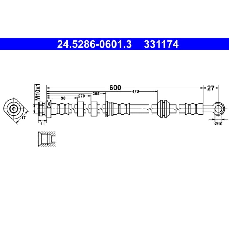 ATE stabdžių žarnelė 24.5286-0601.3