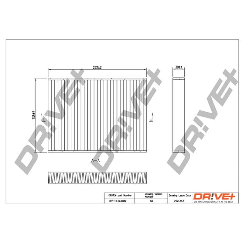 DRVE filtras, salono oras DP1110.12.0082