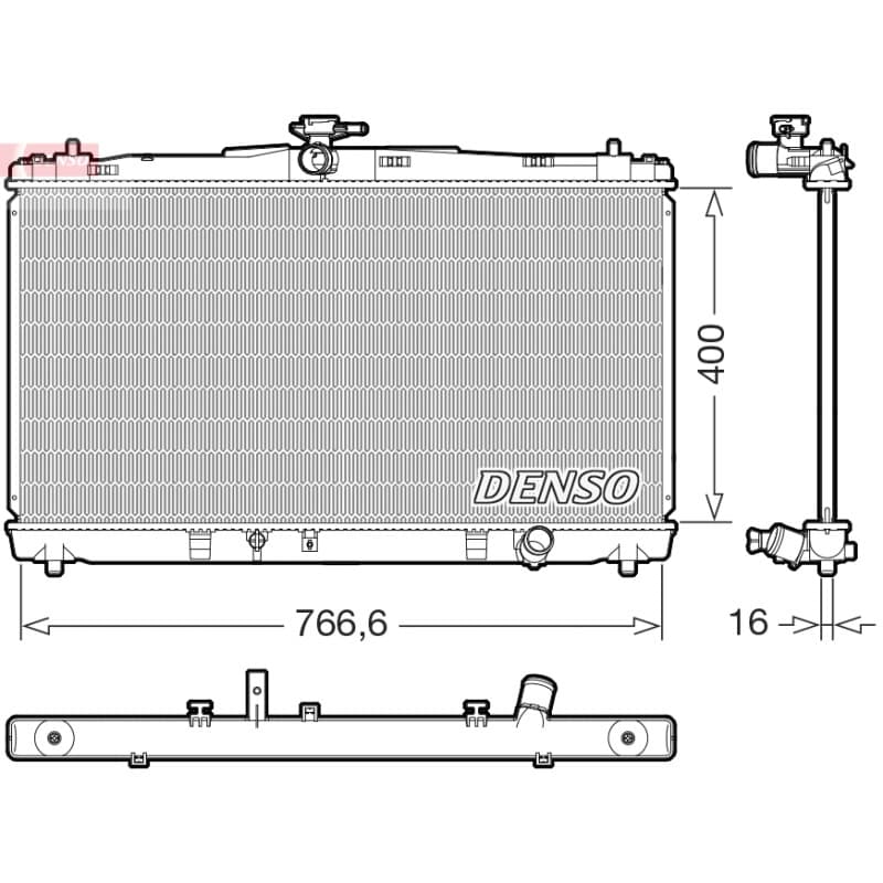 DENSO radiatorius, variklio aušinimas DRM50144