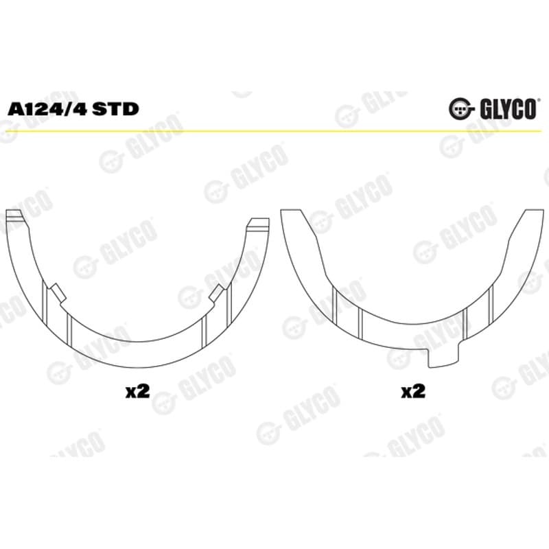 GLYCO atraminis tarpiklis, alkūninis velenas A124/4 STD