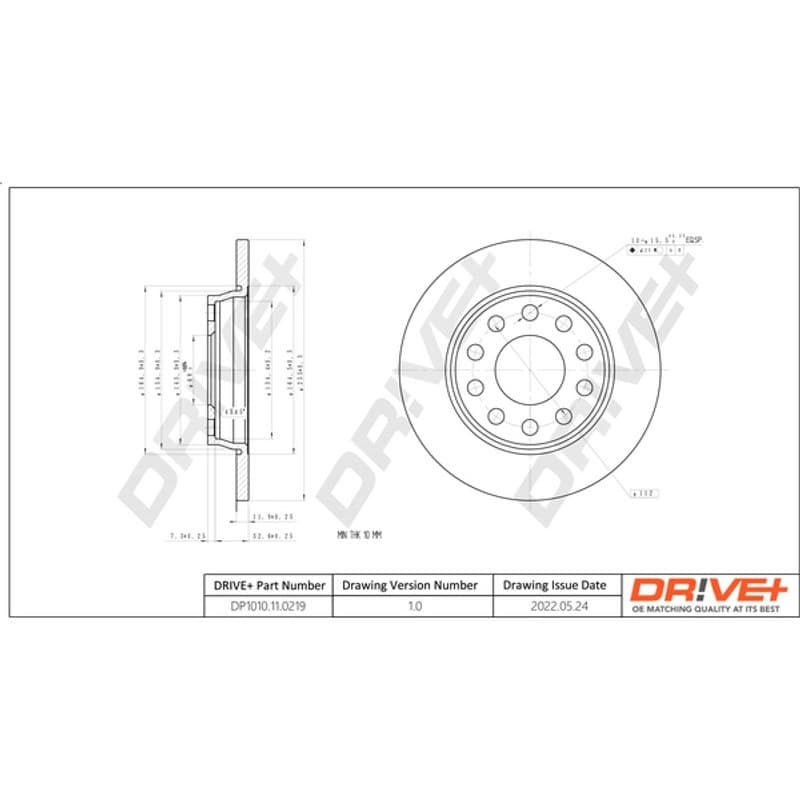 DRVE DP1010.11.0219 stabdžių diskas