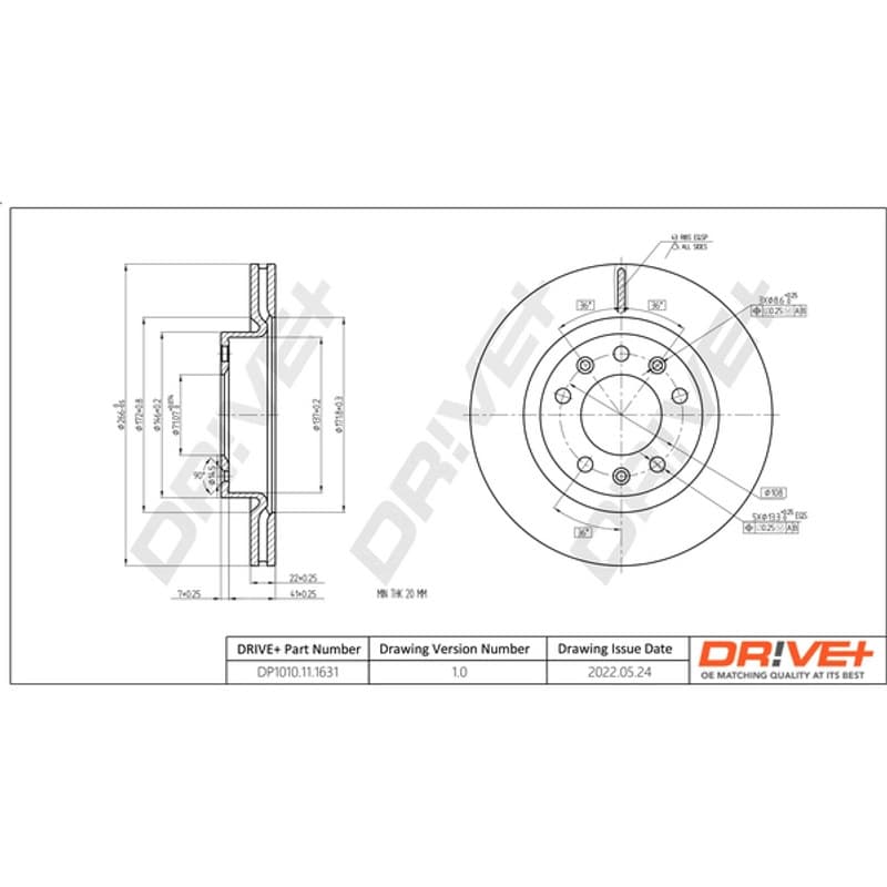 DRVE DP1010.11.1631 stabdžių diskas