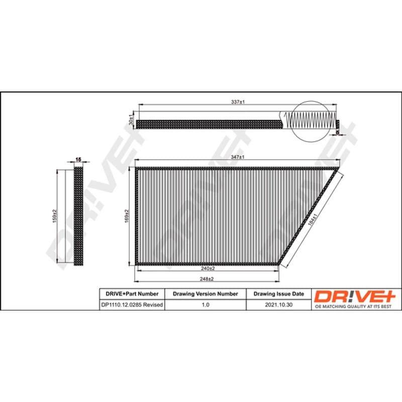DRVE filtras, salono oras DP1110.12.0285