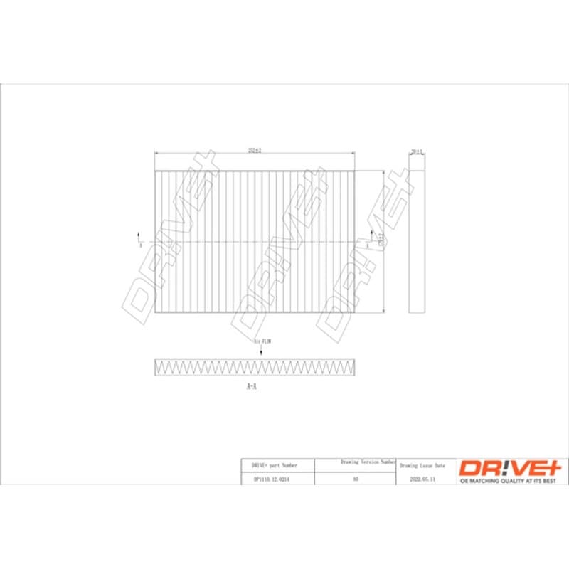 DRVE filtras, salono oras DP1110.12.0214