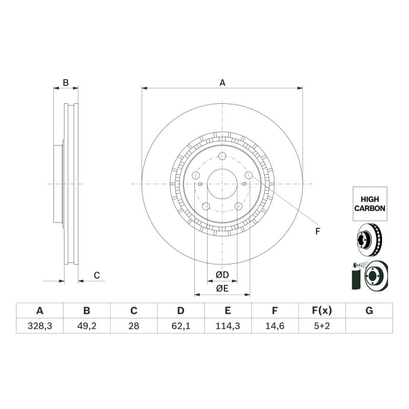 BOSCH 0 986 479 G63 stabdžių diskas