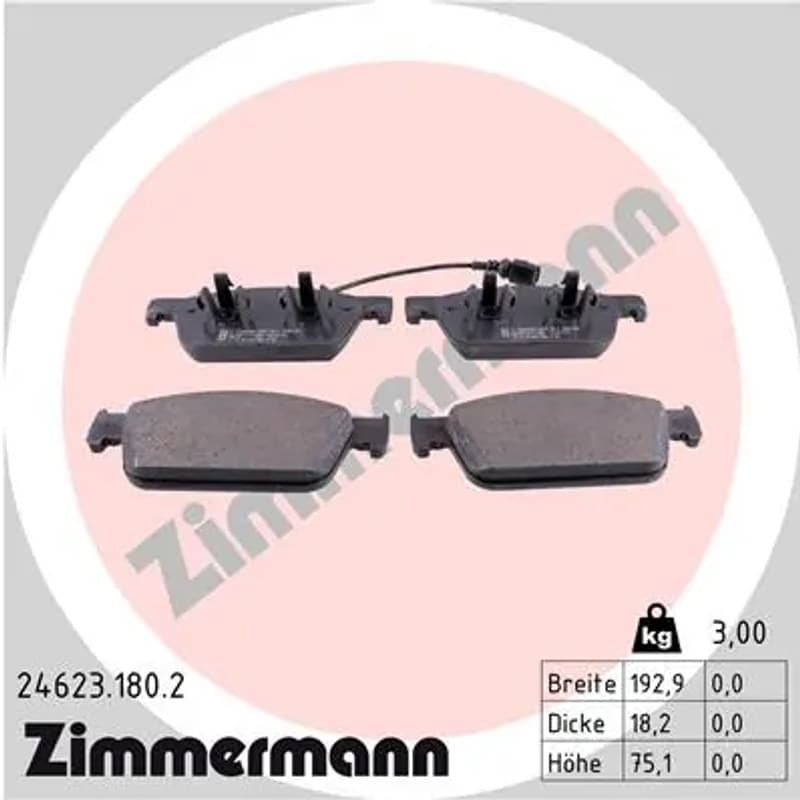 ZIMMERMANN stabdžių trinkelių rinkinys, diskinis stabdys 24623.180.2