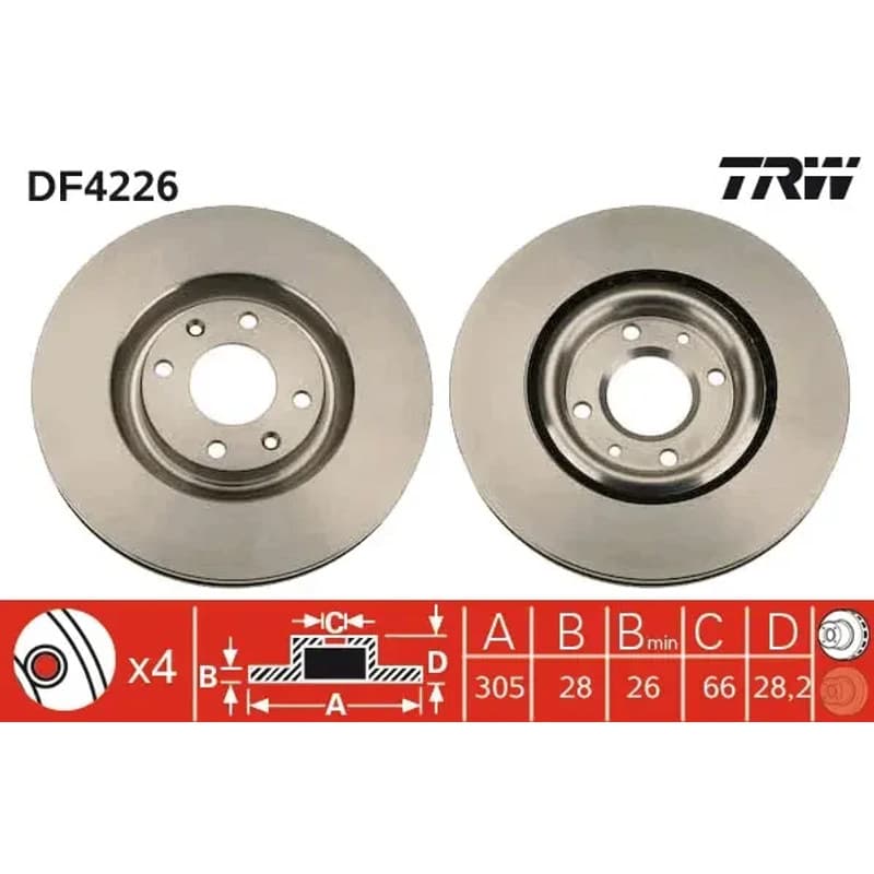 TRW stabdžių diskas DF4226