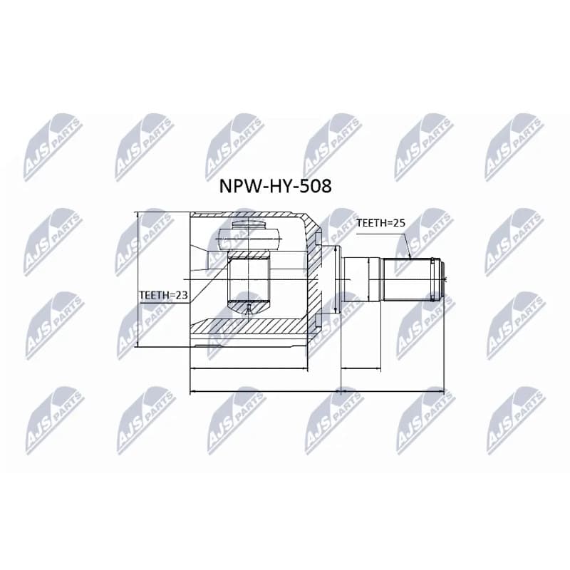NTY jungčių komplektas, kardaninis velenas NPW-HY-508