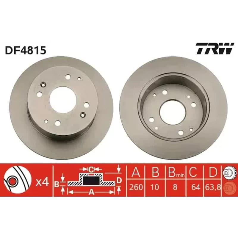 TRW stabdžių diskas DF4815