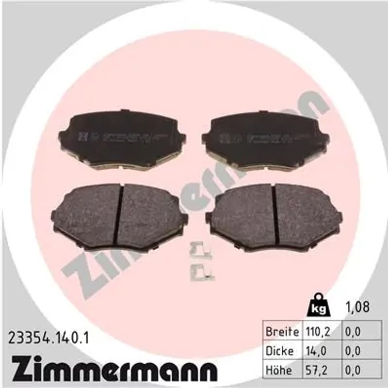 ZIMMERMANN stabdžių trinkelių rinkinys, diskinis stabdys 23354.140.1