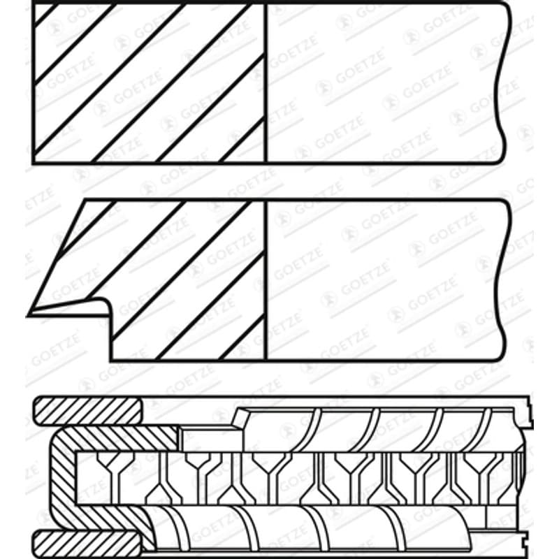 GOETZEENGINE stūmoklio žiedų komplektas 08-437407-00