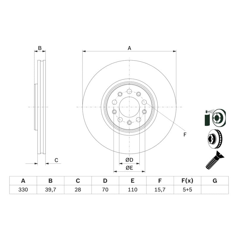 BOSCH 0 986 479 F66 stabdžių diskas