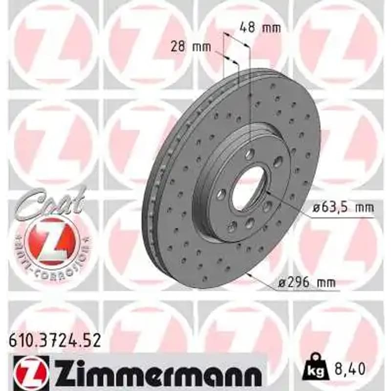 ZIMMERMANN stabdžių diskas 610.3724.52