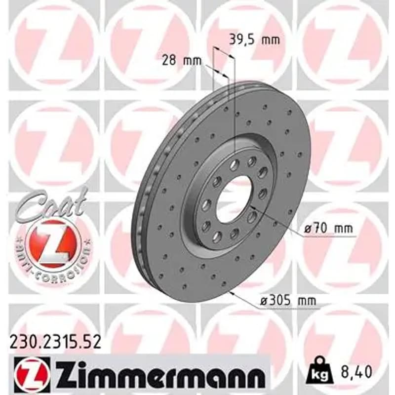 ZIMMERMANN stabdžių diskas 230.2315.52