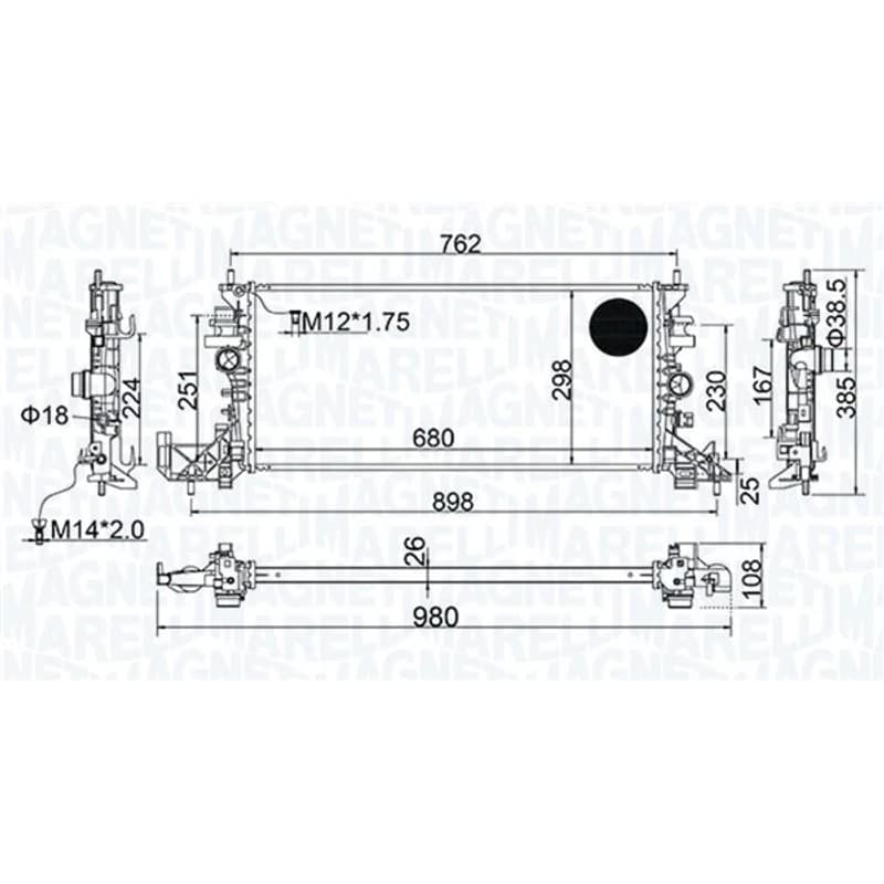 MAGNETIMARELLI radiatorius, variklio aušinimas 350213206700