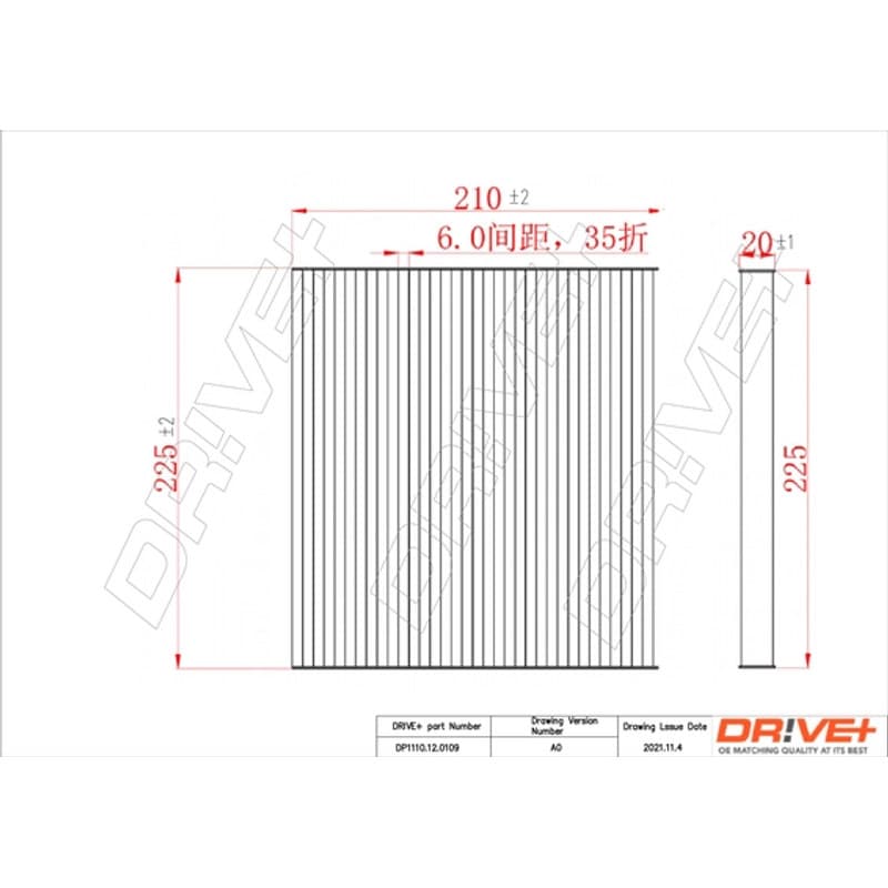 DRVE filtras, salono oras DP1110.12.0109