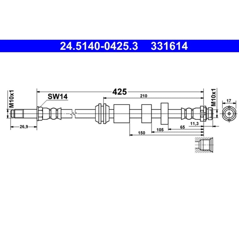ATE stabdžių žarnelė 24.5140-0425.3