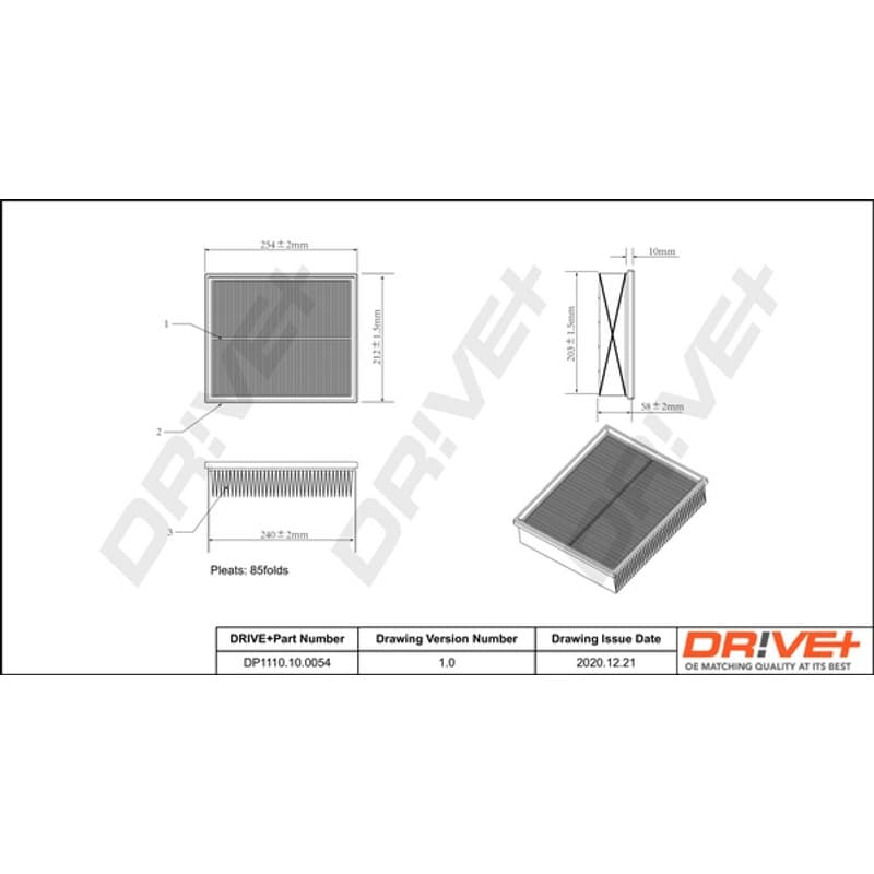 DRVE DP1110.10.0054 oro filtras