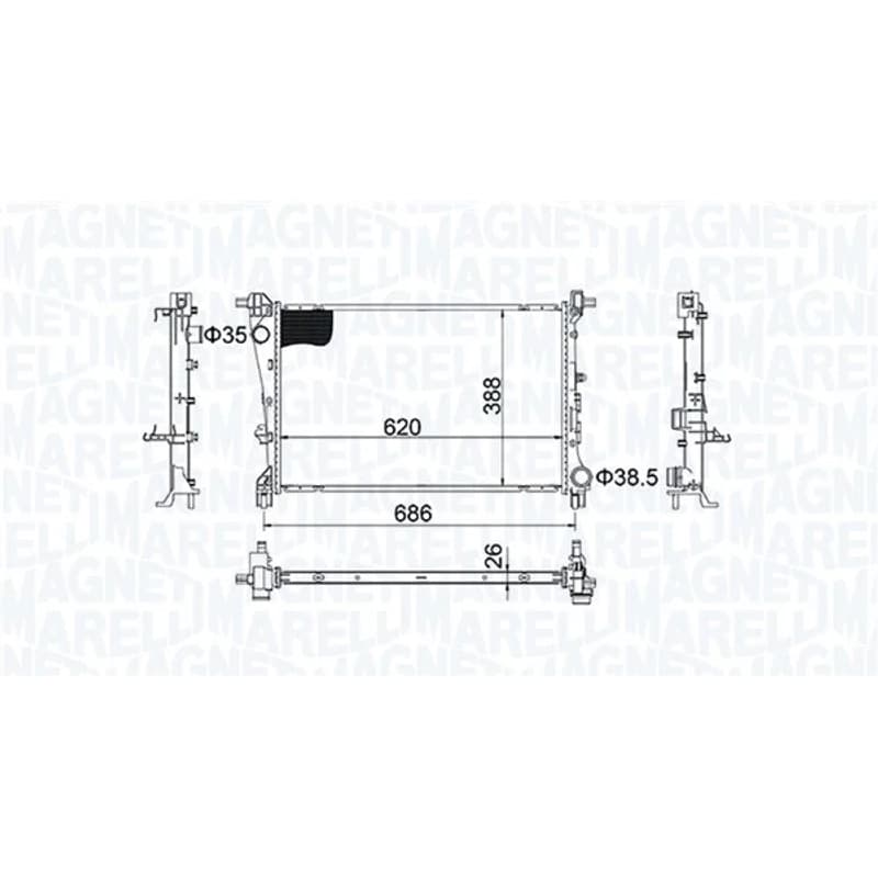 MAGNETIMARELLI radiatorius, variklio aušinimas 350213203800