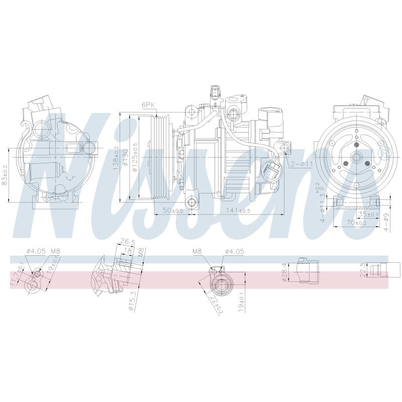 NISSENS kompresorius, oro kondicionierius 890921