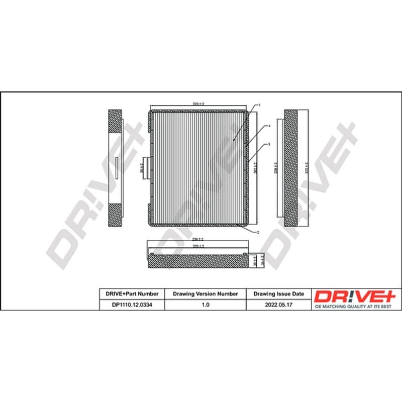 DRVE filtras, salono oras DP1110.12.0334