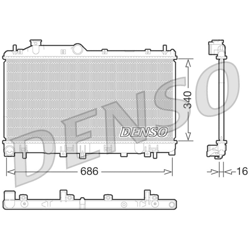 DENSO radiatorius, variklio aušinimas DRM36013