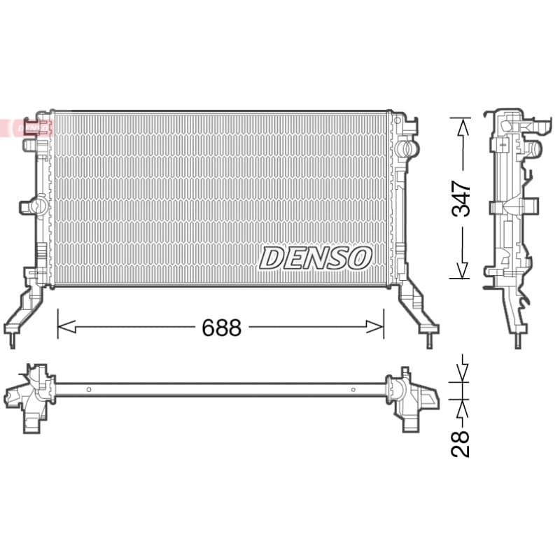 DENSO radiatorius, variklio aušinimas DRM23039