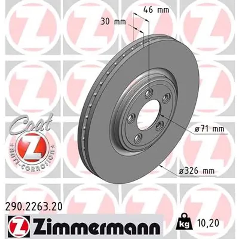 ZIMMERMANN stabdžių diskas 290.2263.20