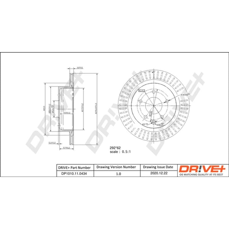 DRVE DP1010.11.0434 stabdžių diskas