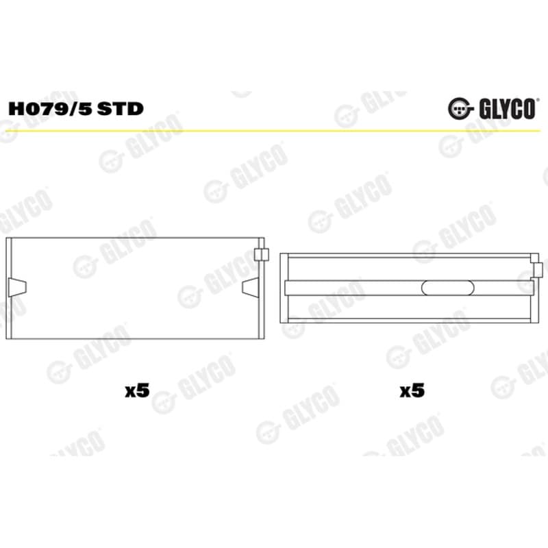 GLYCO Pagrindiniai guoliai, alkūninis velenas H079/5 STD
