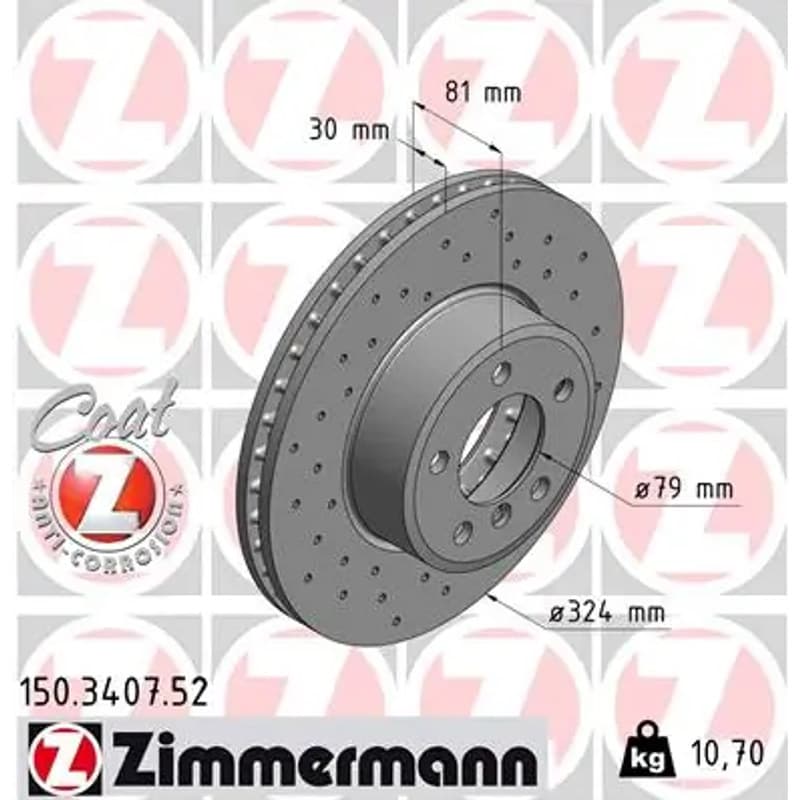 ZIMMERMANN stabdžių diskas 150.3407.52